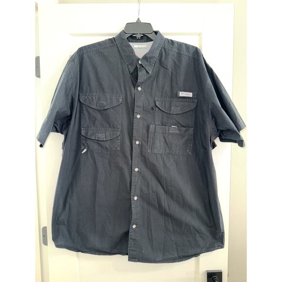 Columbia PFG Black Short Sleeve Fishing Shirt Vented Men’s XXL - Picture 1 of 9
